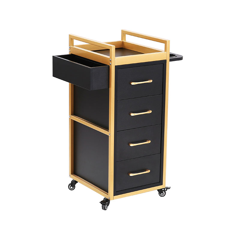 HZ2069BK / HZ2069W Chariot de salon de beauté noir et or