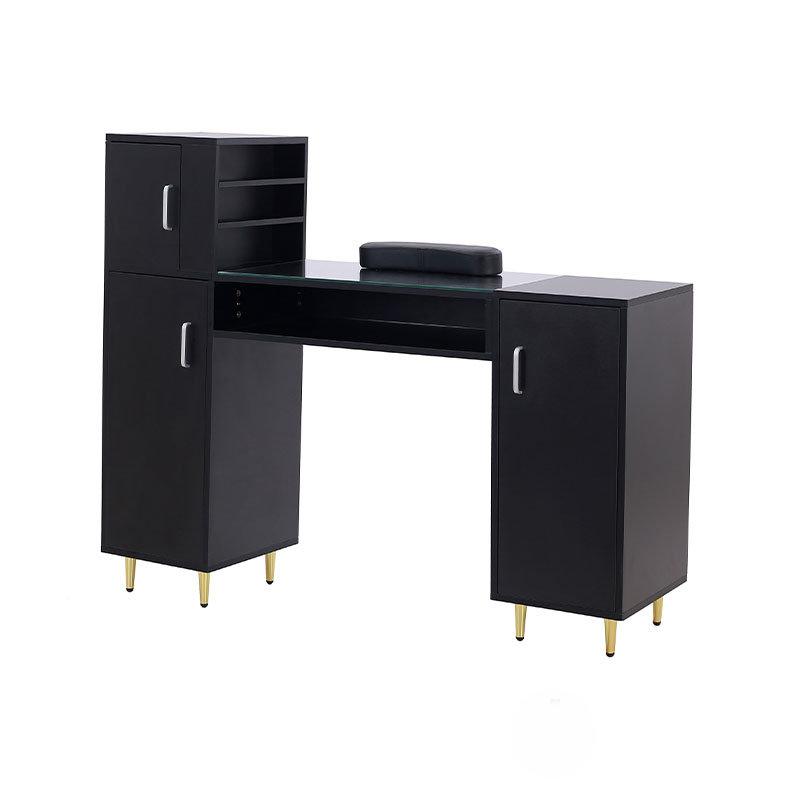 HZ2024BK / HZ2024W Table de manucure plateau en verre bureau de technologie des ongles