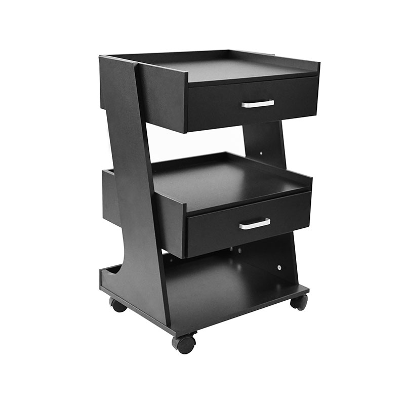 HZ2082BK/HZ2082 chariot de Salon avec roues chariot roulant station de barbier avec tiroirs