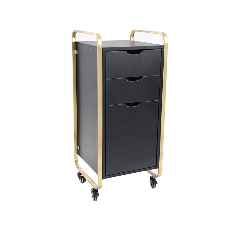 HZ2083BK/HZ2083 armoire de stations de coiffure de coiffeur de beauté noire avec cadre en métal doré