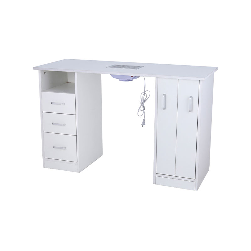 HZ2038WP / HZ2038 Table de manucure bureau à ongles pour nail tech avec 3 tiroirs et armoire de rangement
