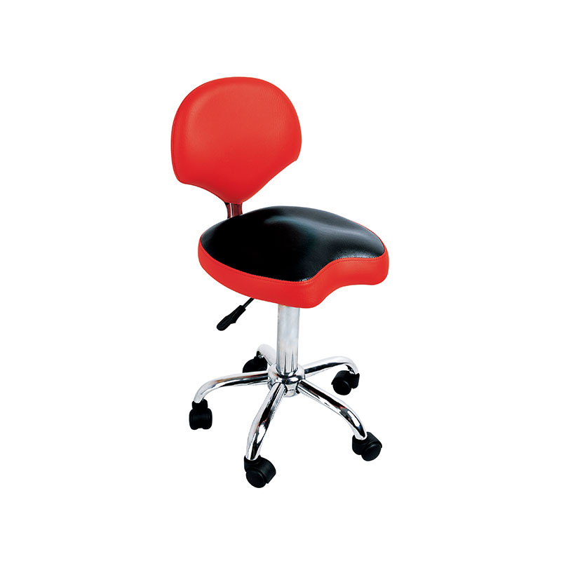 HZ6009 Tabouret de salon rouge et noir avec dossier
