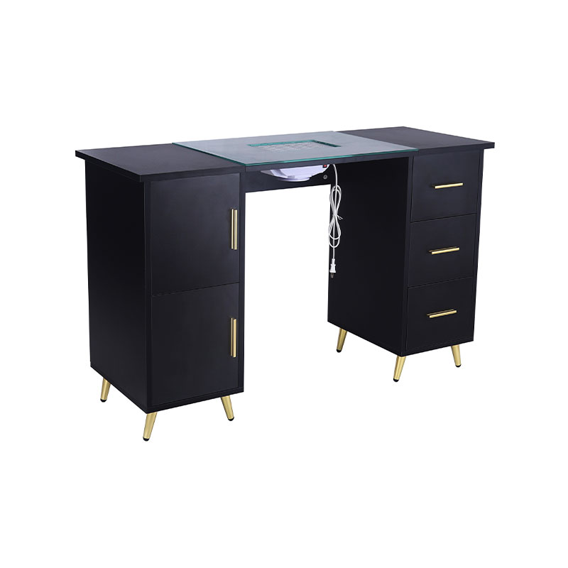 HZ2042PK / HZ2042BK Table de manucure pour manucure avec plateau en verre et repose-poignet