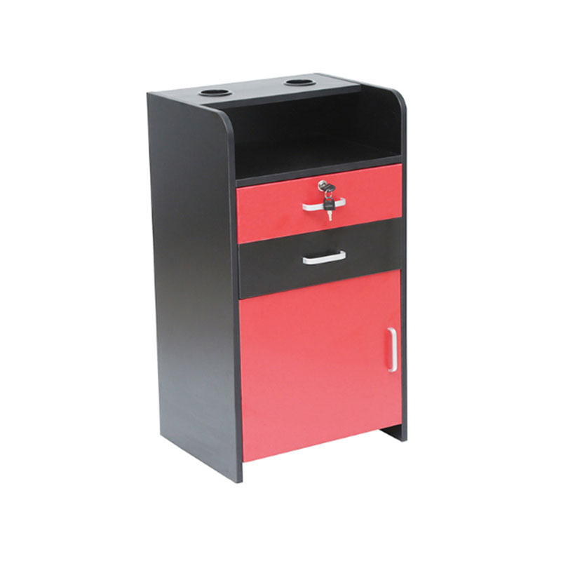 HZ2022Z Meuble de rangement pour station de salon noir et rouge avec roulettes