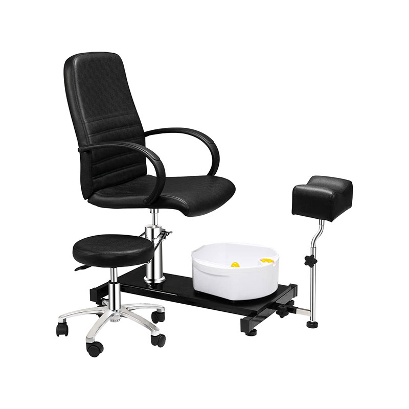 HZ1003DBK / HZ1003DWH Fauteuil de pédicure inclinable avec tabouret