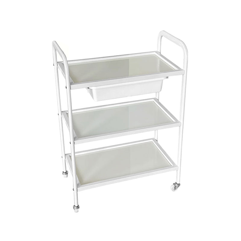 Chariot de salon roulant HZ2002BZ / HZ2002Z, plateau en verre et cadre en métal