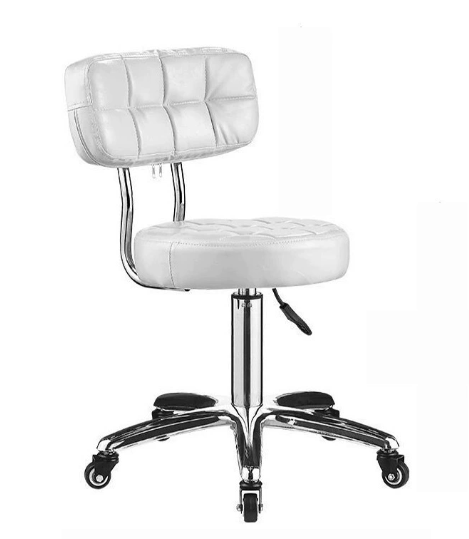 HZ6103Z Tabouret de salon rond blanc réglable en hauteur