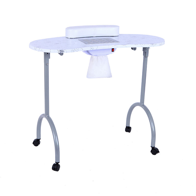 Table de manucure professionnelle pliable et portable HZ4007W F, bureau de technicien des ongles
