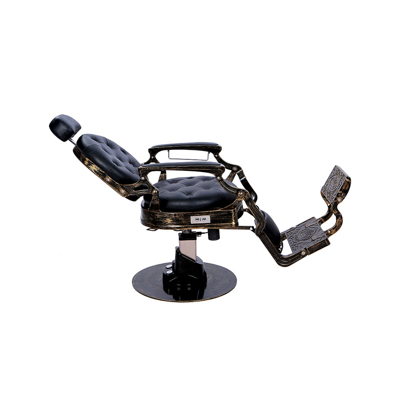 HZ8799DD Chaise de barbier dorée patinée de style antique