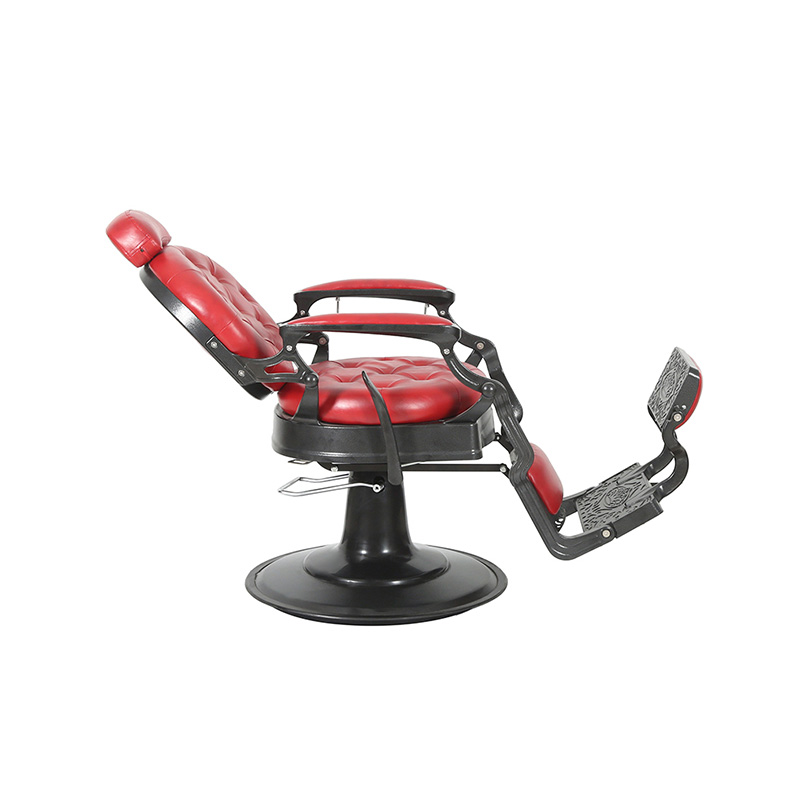 HZ8799 Fauteuil de barbier rétro rouge fauteuil inclinable hydraulique lourd