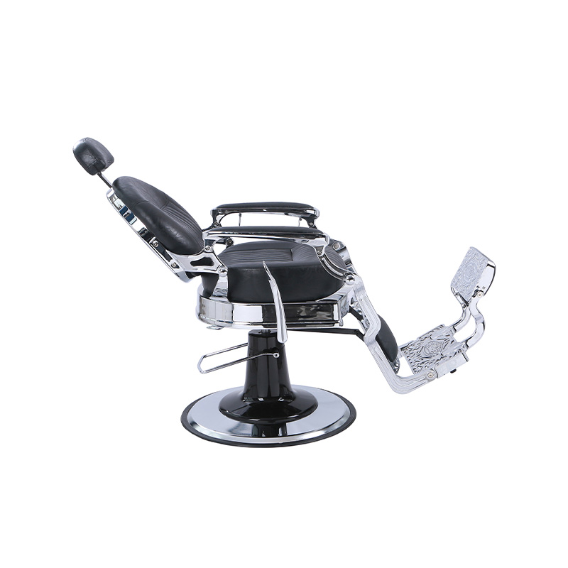 HZ8799C chaise inclinable rétro à coussin carré épais, motif vertical classique noir