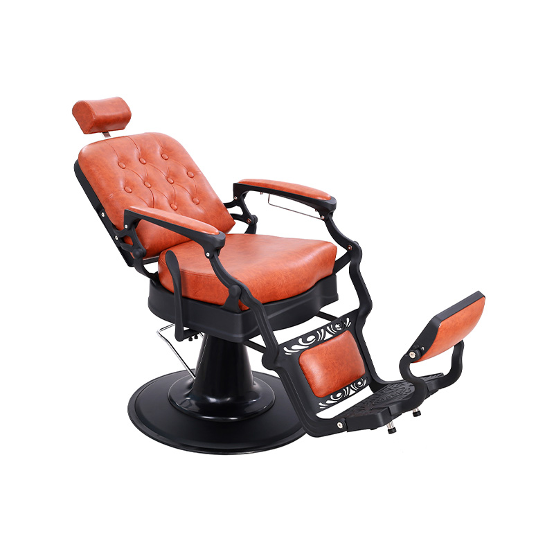 HZ8760G ​​Dossier carré rouge-marron avec chaise de coiffure hydraulique rétro