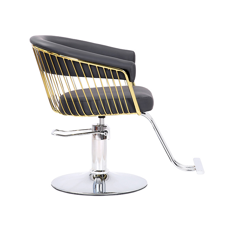HZ8099 Chaise de coiffure légère noire et dorée