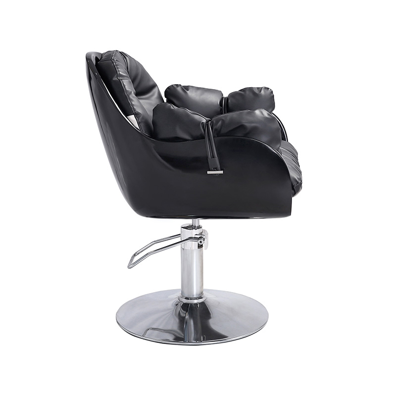 HZ88164Z Chaise de coiffure noire confortable et enveloppée de tissu doux