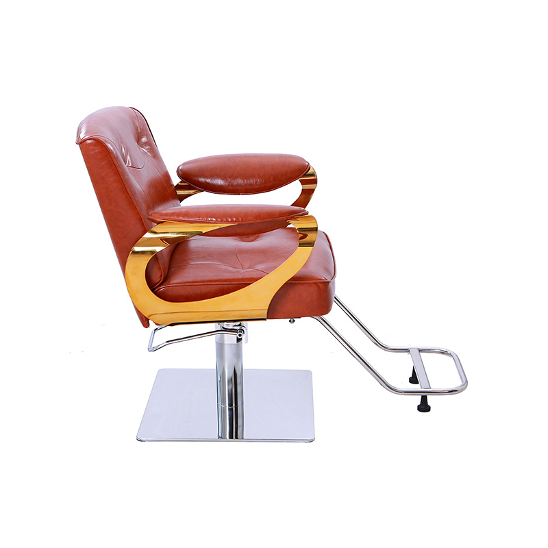 HZ88125 Marron avec chaise de salon de coiffure hydraulique jaune