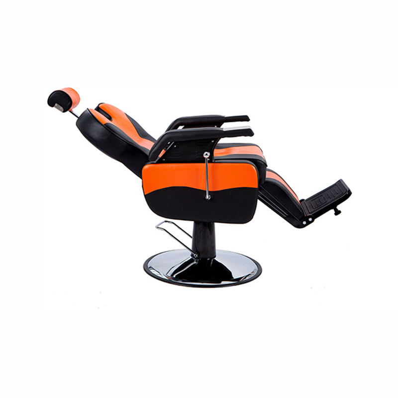 HZ8702DG Chaise de barbier classique noir et orange