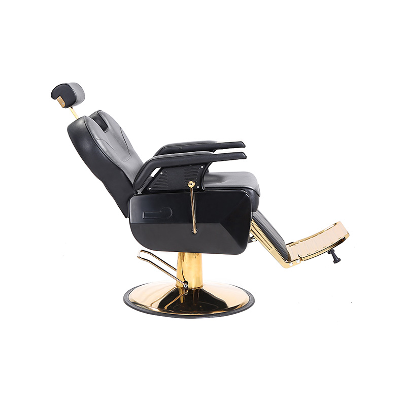 HZ8700 chaise de coiffure hydraulique robuste, chassique plaquée or, grand effondrement, pour salon de coiffure