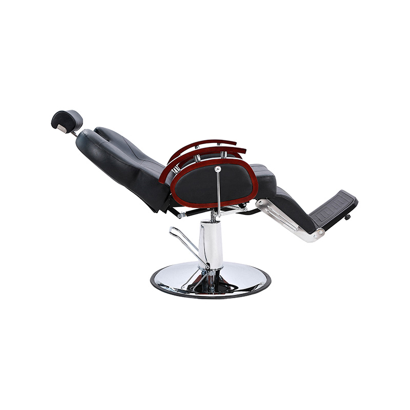 HZ8705B noir avec main courante en bois chaise de barbier inclinable hydraulique