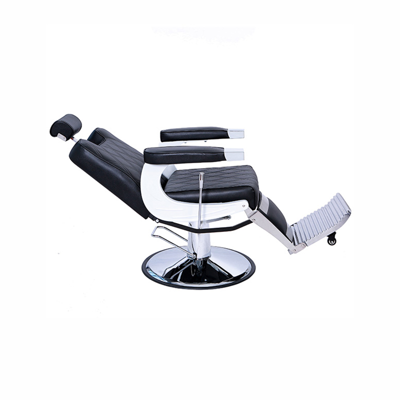 HZ8752D Chaise de barbier vintage en métal robuste noir avec points noirs