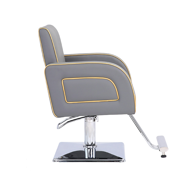 HZ88162Z Fauteuil de coiffure pour salon de coiffure, gris et incrusté d'or