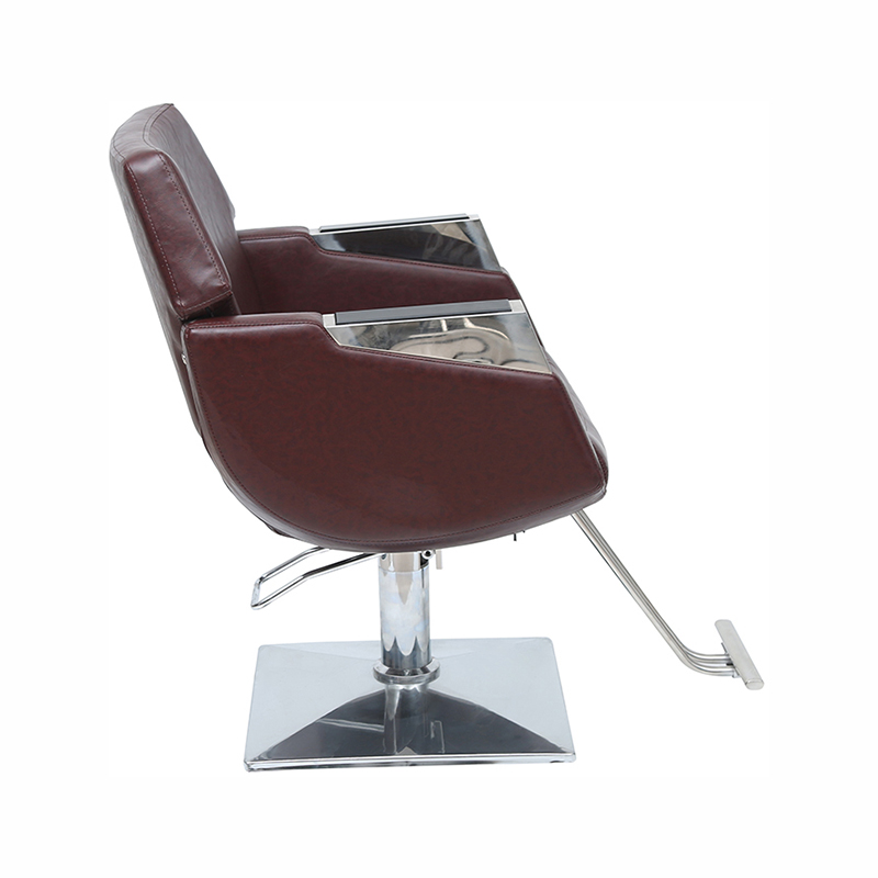 HZ88151 Fauteuil de coiffure inclinable en cuir marron
