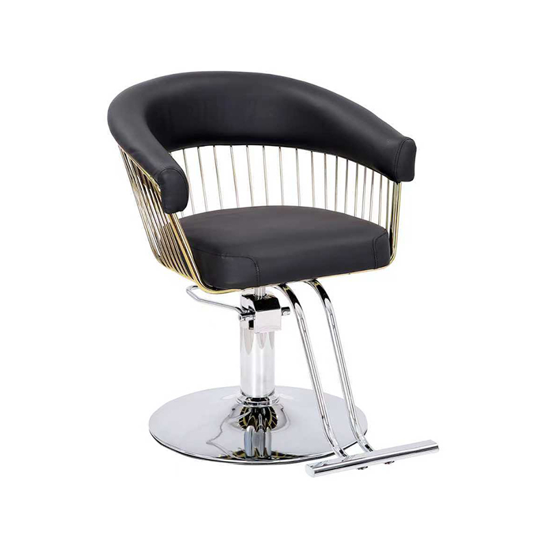 HZ8099 Chaise de coiffure légère noire et dorée