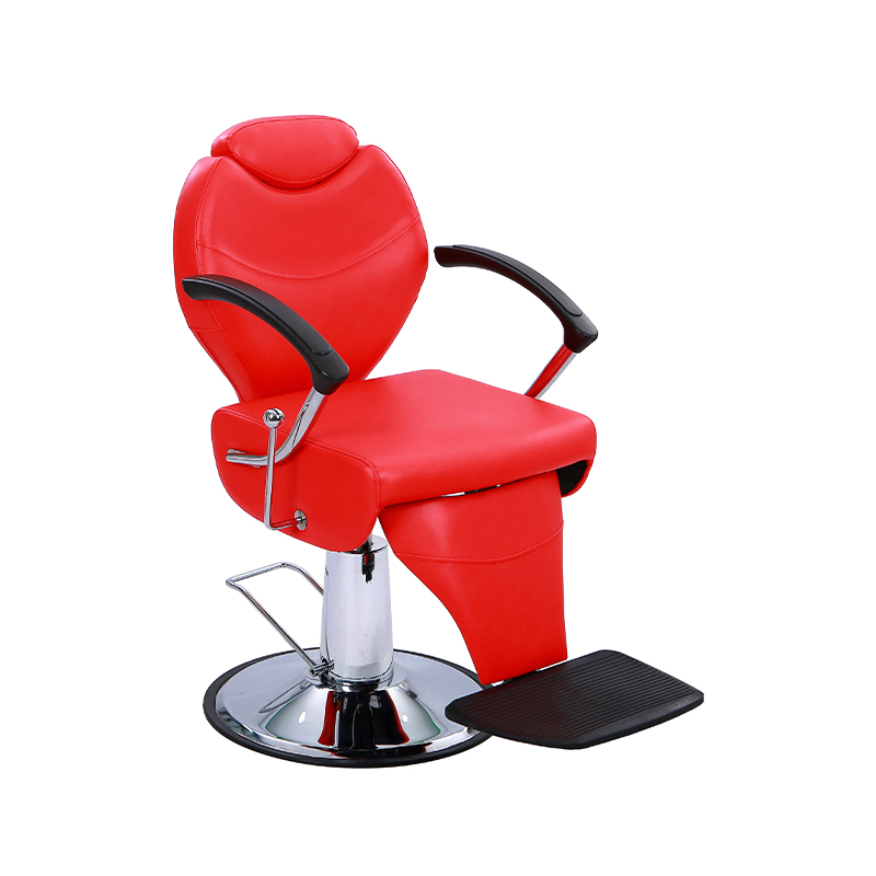 HZ8762RD / HZ8762BR chaise spéciale en cuir rouge/noir à pédale élargie pour salon de coiffure