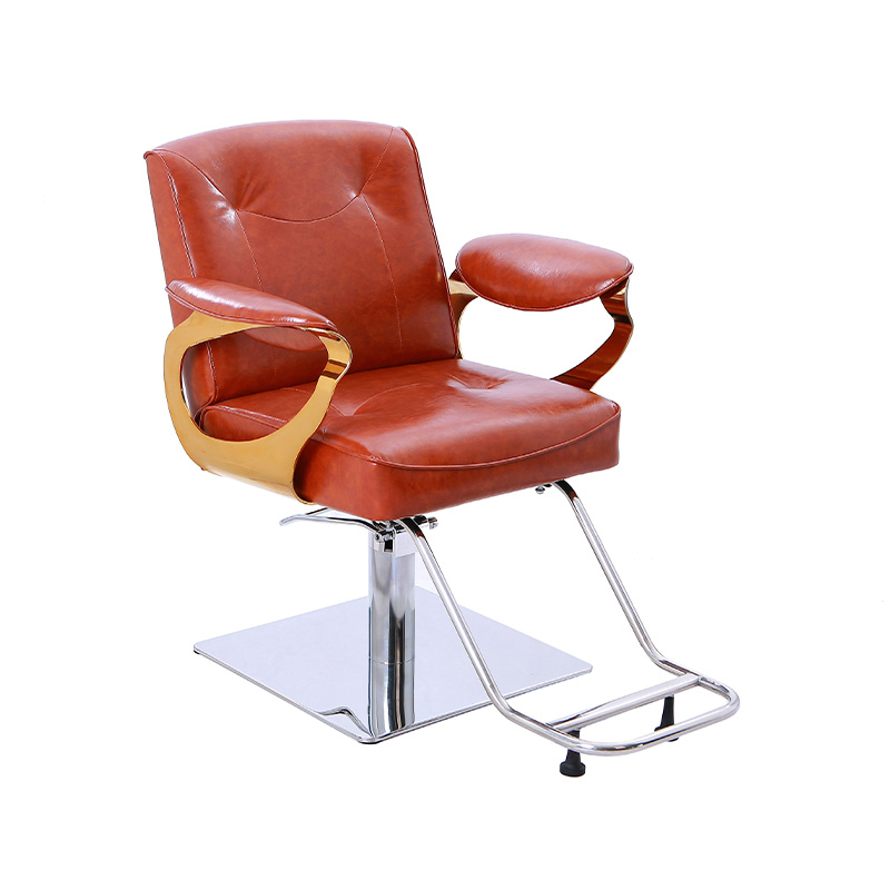 HZ88125 Marron avec chaise de salon de coiffure hydraulique jaune