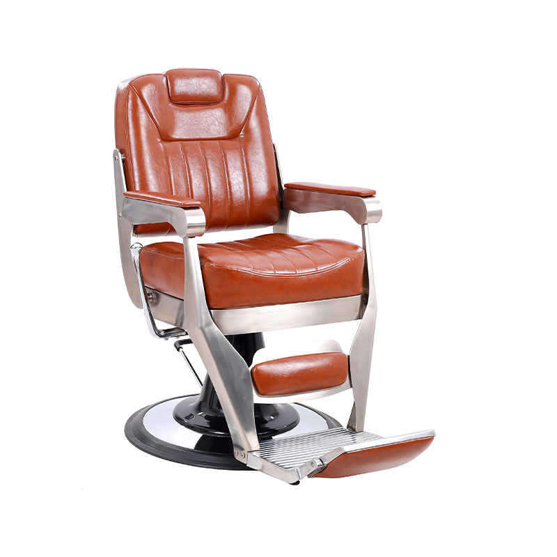 HZ8780A chaise de barbier hydraulique de style punk brun rougeâtre pour coupe de cheveux