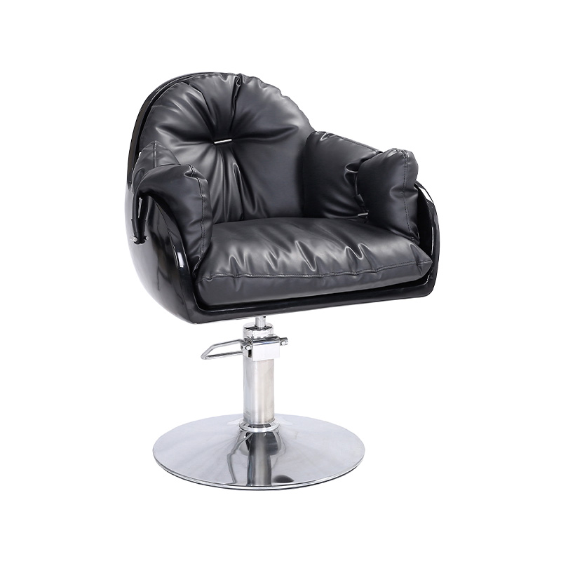 HZ88164Z Chaise de coiffure noire confortable et enveloppée de tissu doux