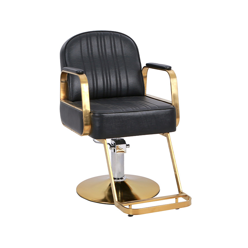 HZ88112GD Fauteuils de coiffure inclinables noirs et dorés
