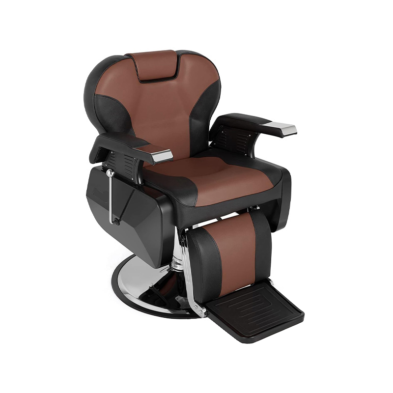 HZ8702AZ Chaise de barbier hydraulique lourde marron et noire