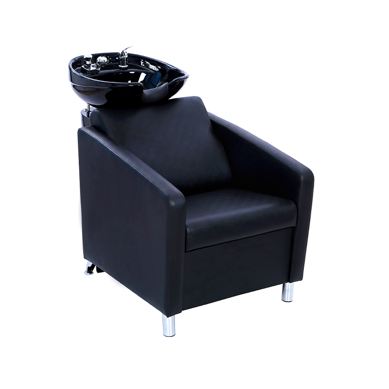 HZ9065 Chaise de lavage de cheveux noire pour salon