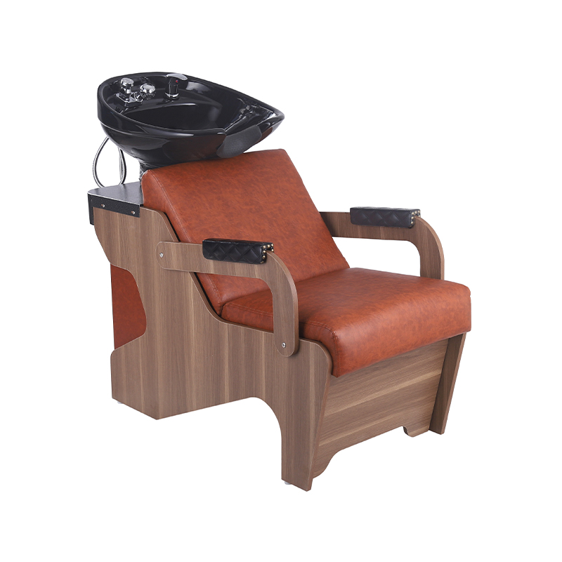 HZ9073 Chaise de shampoing avec cadre en bois