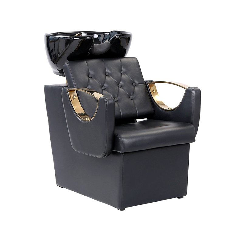 HZ9106 Bol à shampoing et chaise en céramique noire
