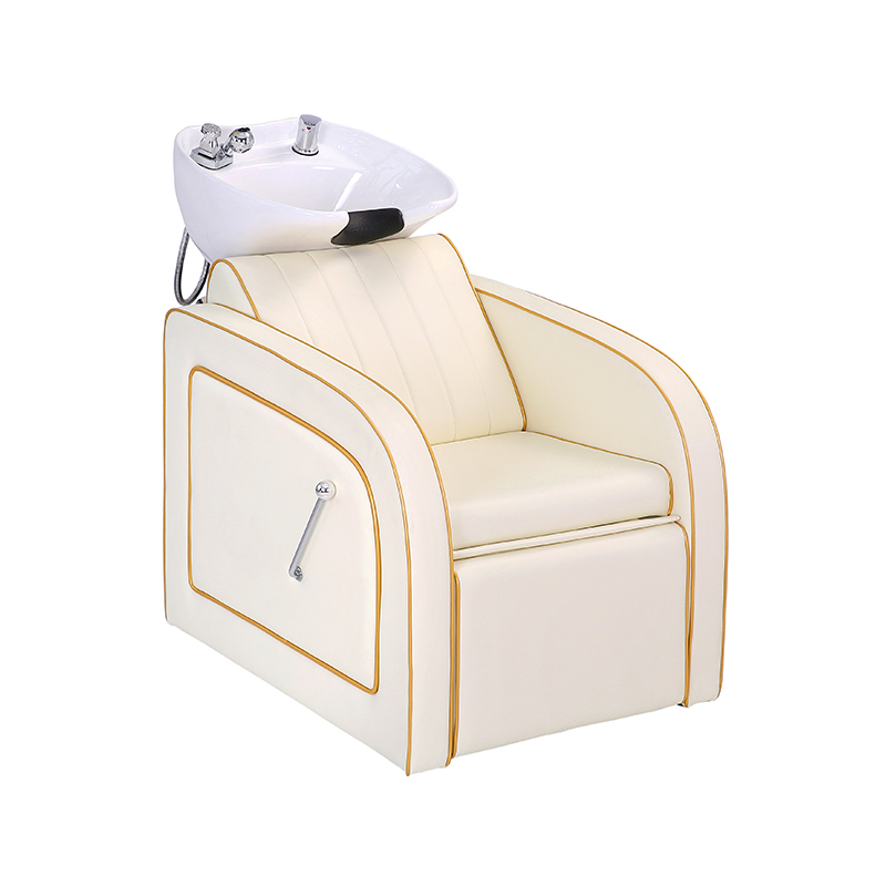 HZ9108 Beige avec chaise de shampoing à pieds réglables avec ligne marron